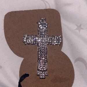 Silver Rhinestone Cross Pendant